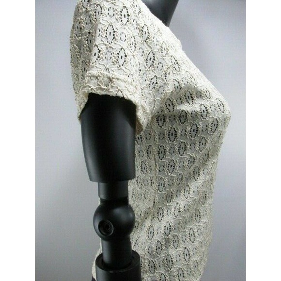 NOW Short Sleeve Threaded Crochet Lace Blouse - Picture 8 of 12